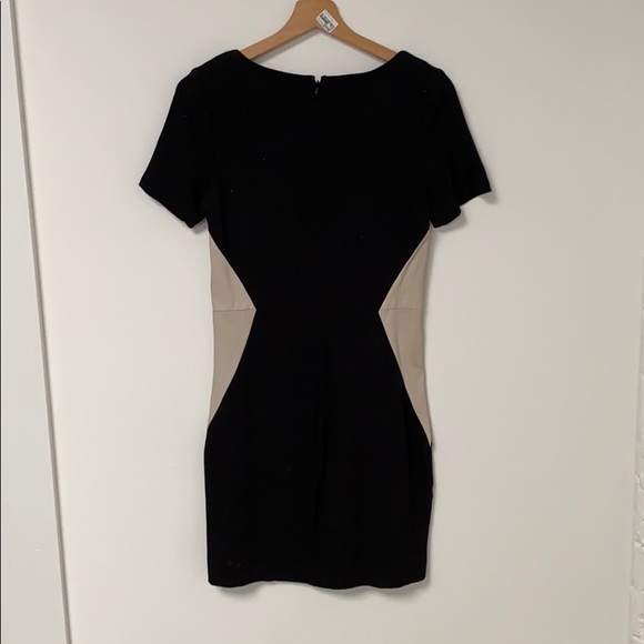 PJK black & leather color block mini dress - Picture 2 of 5